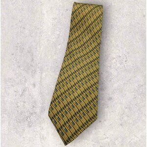 TRUSSARDI Silk Tie ITALY Yellow Tool W:3.7" EUC